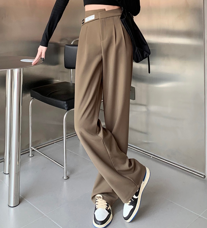 Spring and autumn thin wide leg pants black business suit