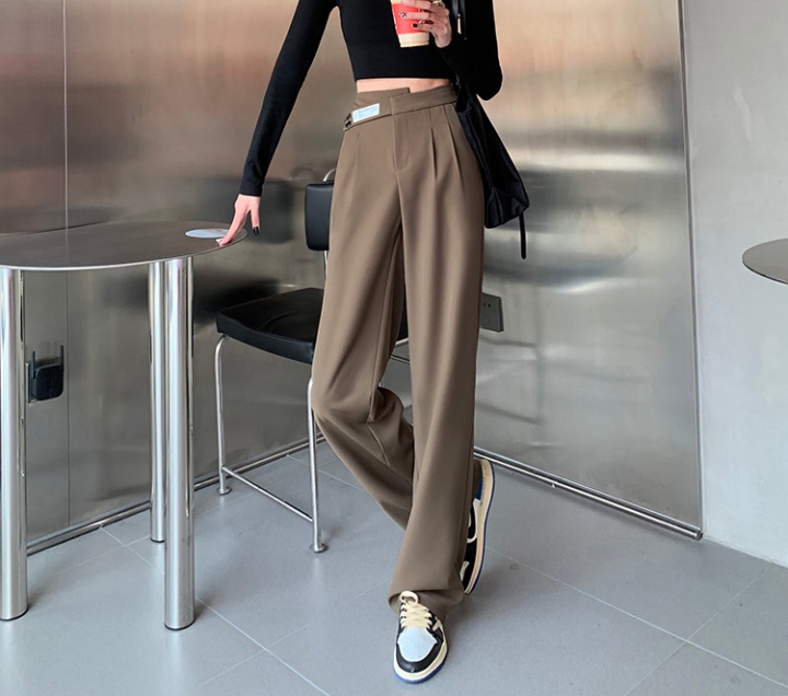 Spring and autumn thin wide leg pants black business suit
