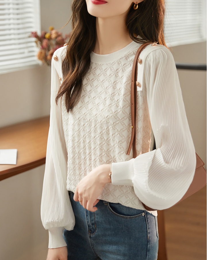 Slim France style small shirt sweet tops for women