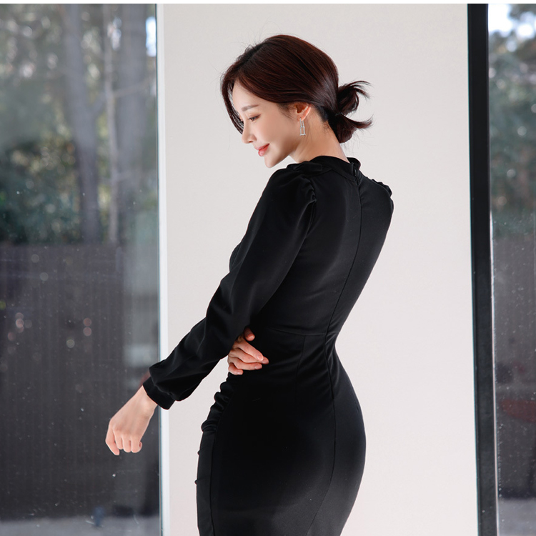 Elegant slim temperament frenum Korean style dress