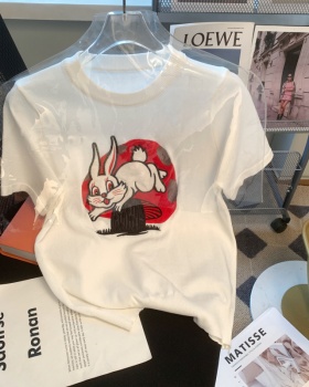 Rabbit loose sweater embroidery summer tops