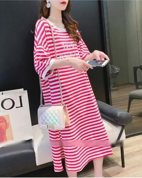 Korean style stripe T-shirt summer dress for women