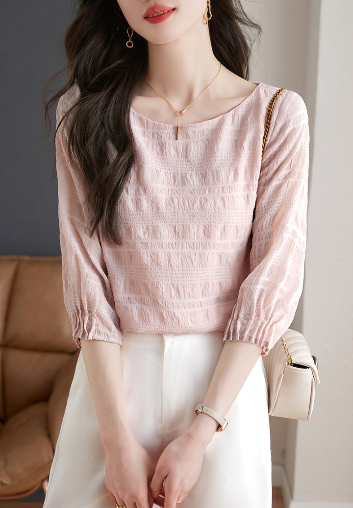 Cover belly white chiffon shirt summer tops