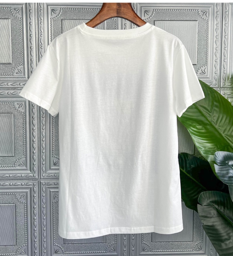Splice refinement satin tops exquisite summer T-shirt