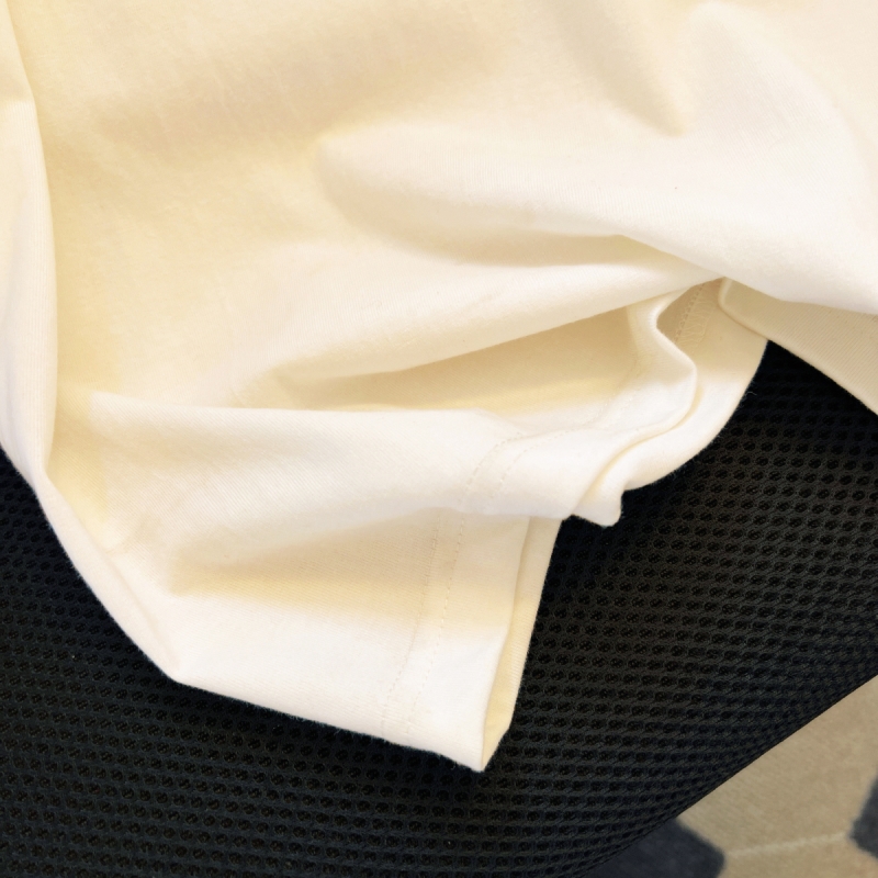 Short sleeve printing tops quality screw thread collar T-shirt