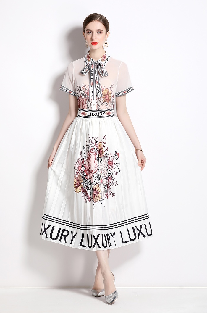 Spring and summer printing skirt fashion shirt a set