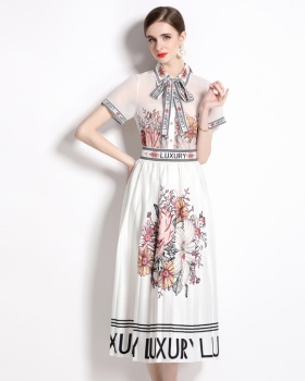 Spring and summer printing skirt fashion shirt a set