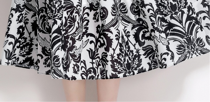 Big skirt printing ink shirt slim simple long dress