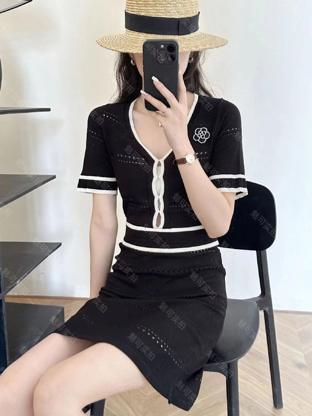 Knitted all-match slim Korean style dress