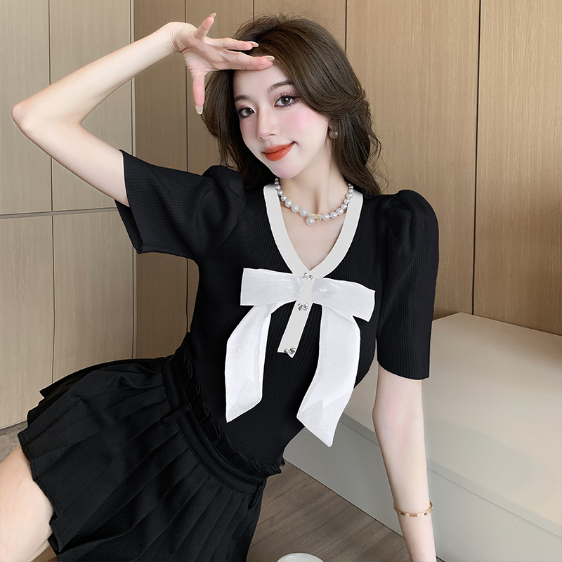 Summer temperament tops fashion and elegant sweater for women
