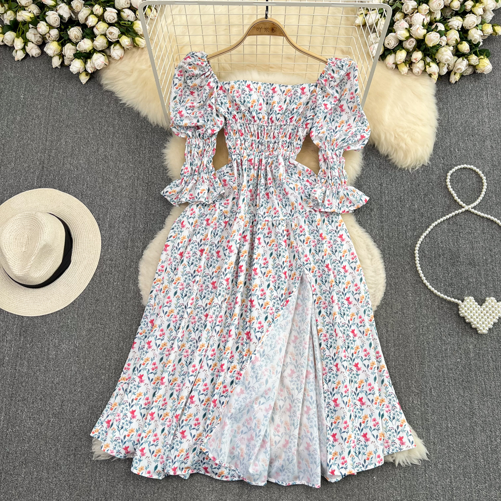 Fashion seaside vacation long dress summer slim dress