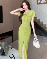 Pinched waist sexy dress unique long dress for women