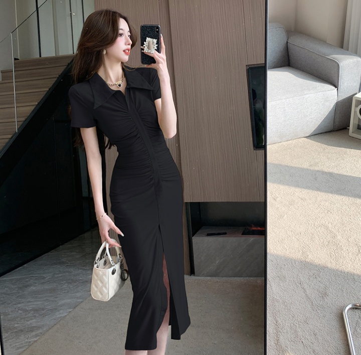 Pinched waist sexy dress unique long dress for women