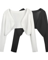 Sunscreen black jacket knitted short cardigan for women