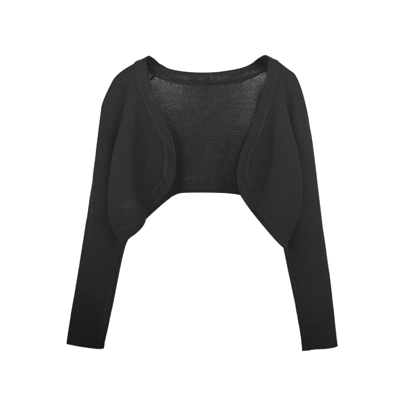 Sunscreen black jacket knitted short cardigan for women