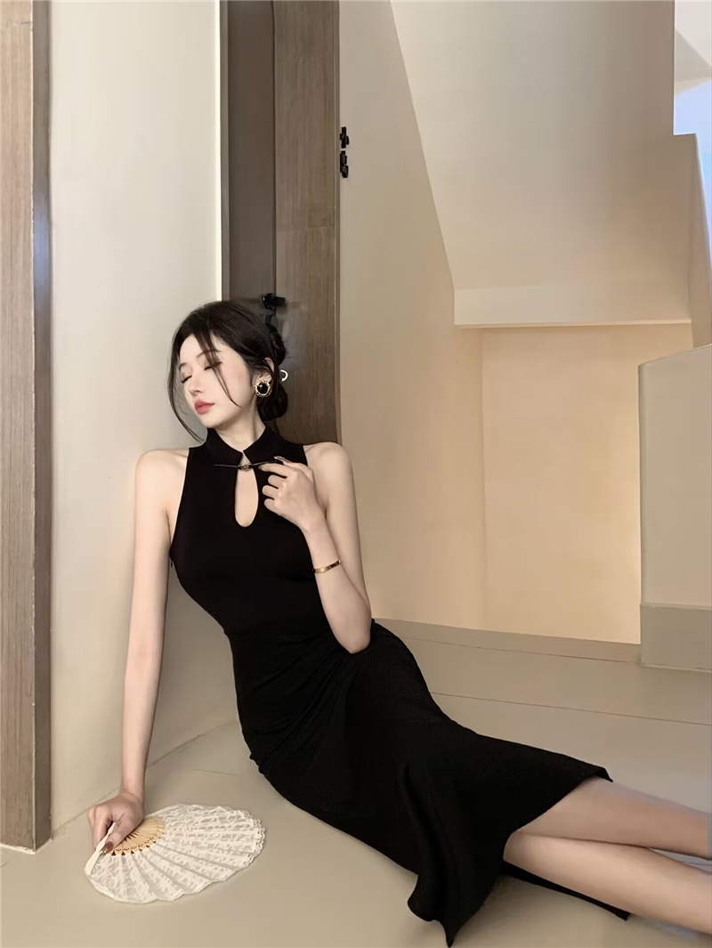 Chinese style cheongsam sexy evening dress