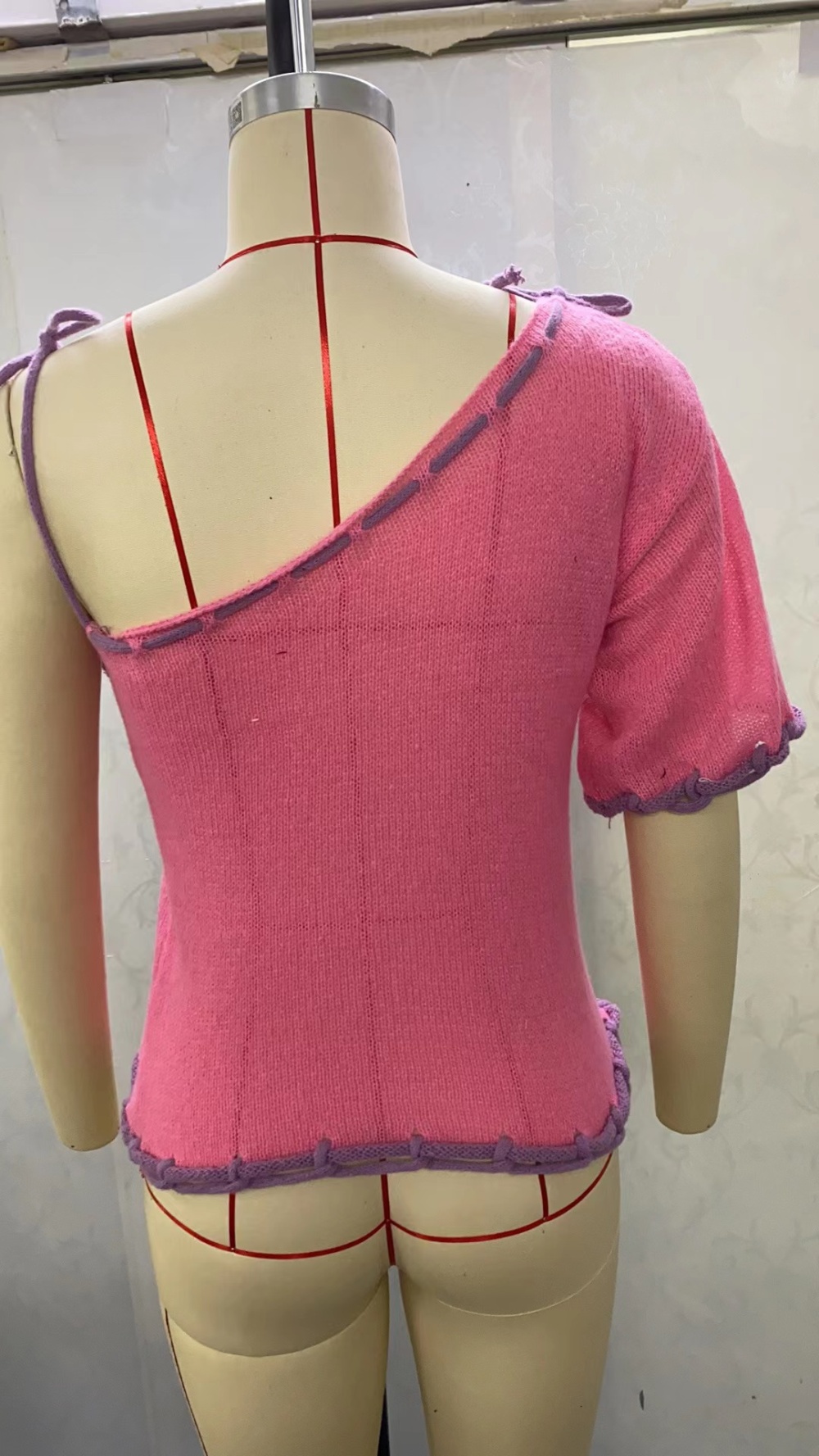 Sexy summer sweater sloping shoulder tops for women