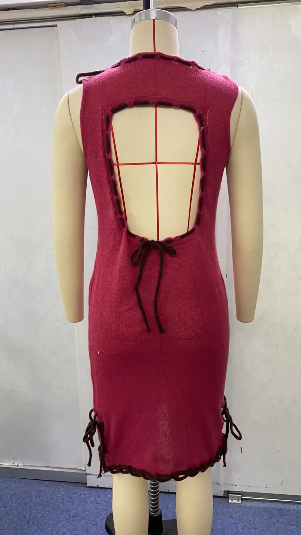 Knitted frenum European style dress sleeveless summer vest