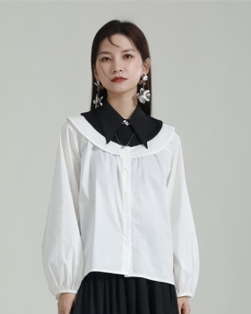 France style lantern sleeve shirt for women