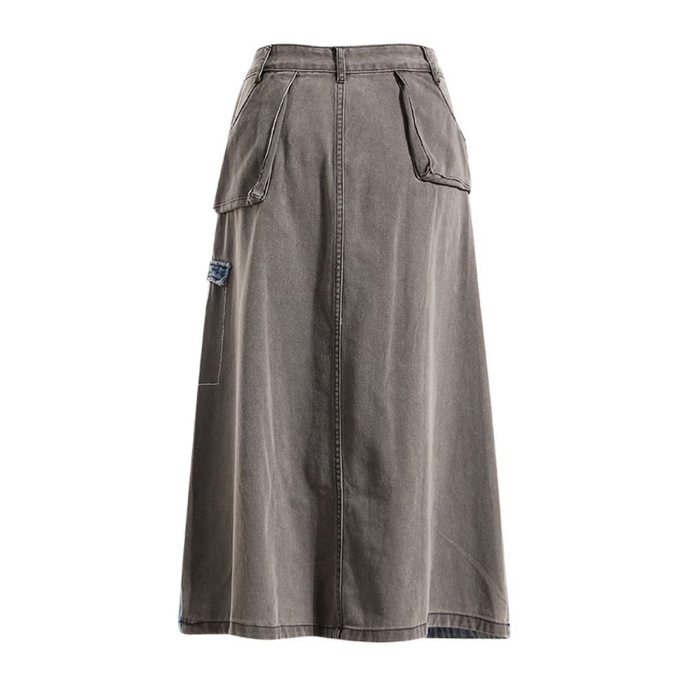 Spring and summer splice work clothing long skirt