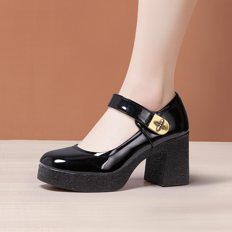 Soft soles shoes square head high-heeled shoes for women
