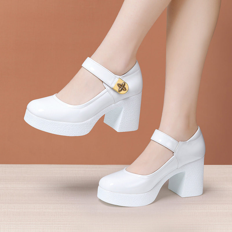 Soft soles shoes square head high-heeled shoes for women