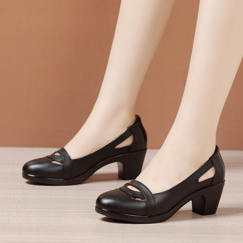 Middle-heel spring and summer shoes thick sandals for women