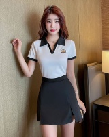 Overalls short sleeve uniform slim temperament skirt for women
