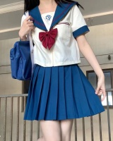 Pleated skirt uniform 2pcs set for women
