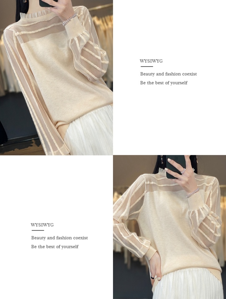 Fungus lace sweater spring and autumn tops for women