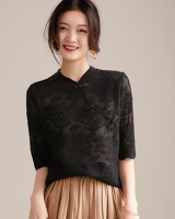 Spring and summer short sleeve stereoscopic hollow tops