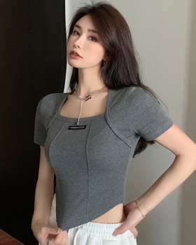 Square collar clavicle bottoming shirt for women