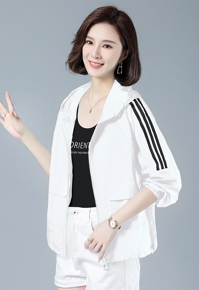 Casual breathable hooded thin sun shirt for women