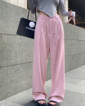 Thin straight all-match summer pure pendant suit pants
