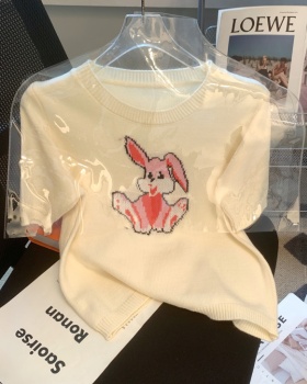 Jacquard cartoon Korean style bunny all-match sweater