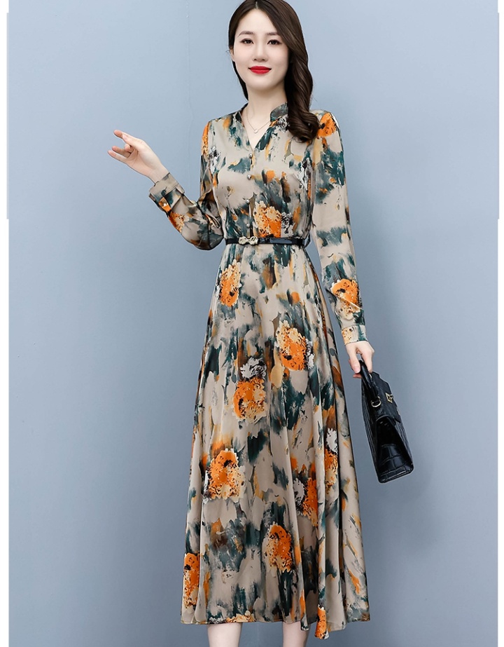 Printing spring dress slim fashion long dress for women