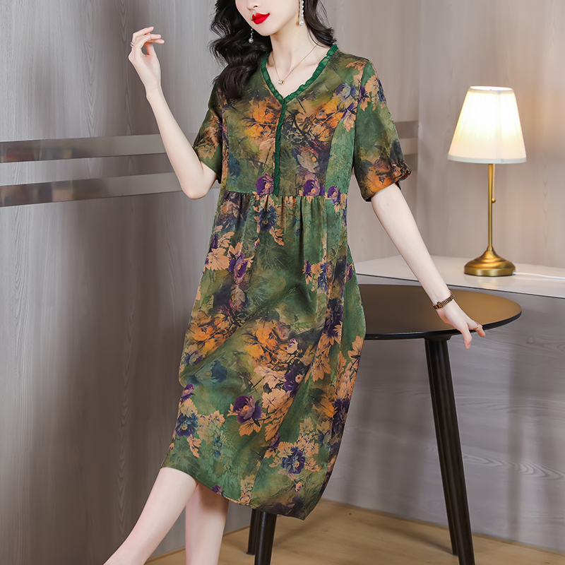 Temperament long dress exceed knee dress for women