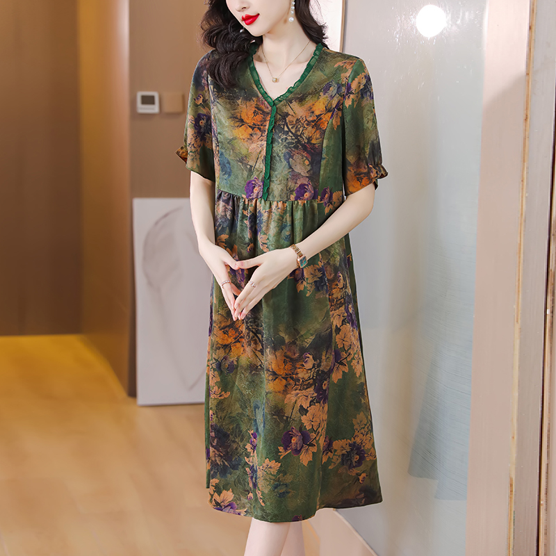 Temperament long dress exceed knee dress for women