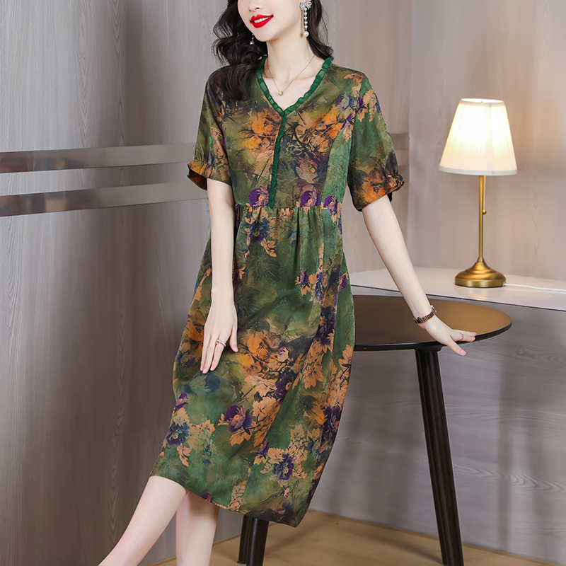 Temperament long dress exceed knee dress for women