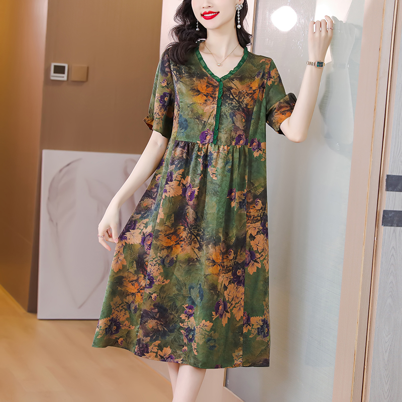 Temperament long dress exceed knee dress for women