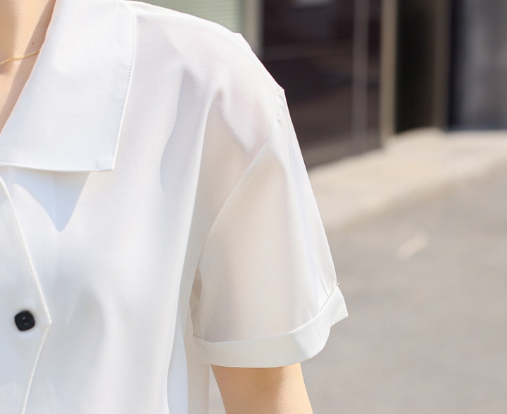 White summer unique tops temperament long sleeve shirt