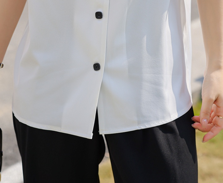 White summer unique tops temperament long sleeve shirt