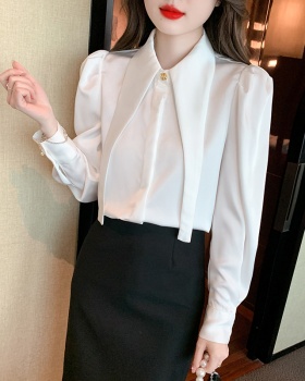 Large collar long sleeve tops spring shirt for women