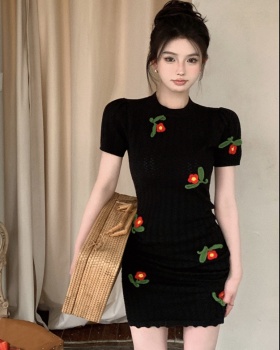 Stereoscopic France style spicegirl knitted hook flower dress