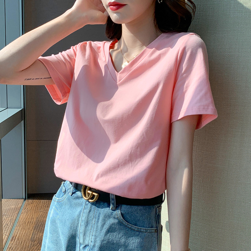 Casual Korean style T-shirt summer basis tops