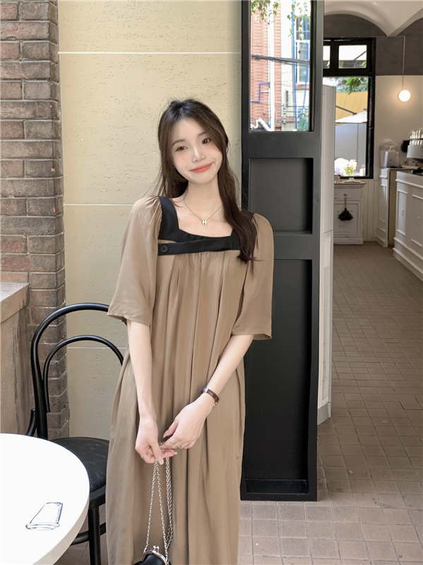 Casual simple clavicle loose dress for women