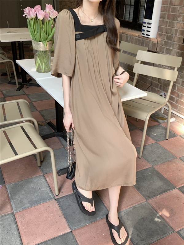 Casual simple clavicle loose dress for women