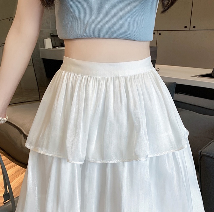 Long cake high waist pleated skirt for women