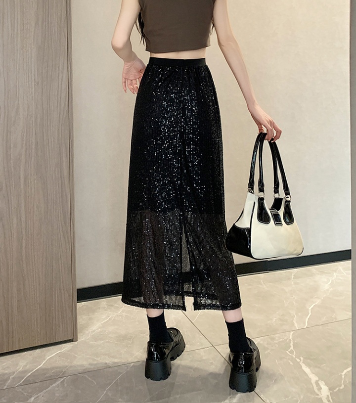 Package hip sequins long dress slim glitter skirt for women