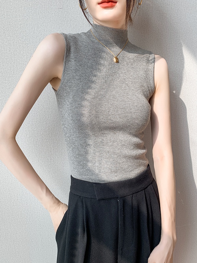Bottoming sleeveless vest slim sweater for women